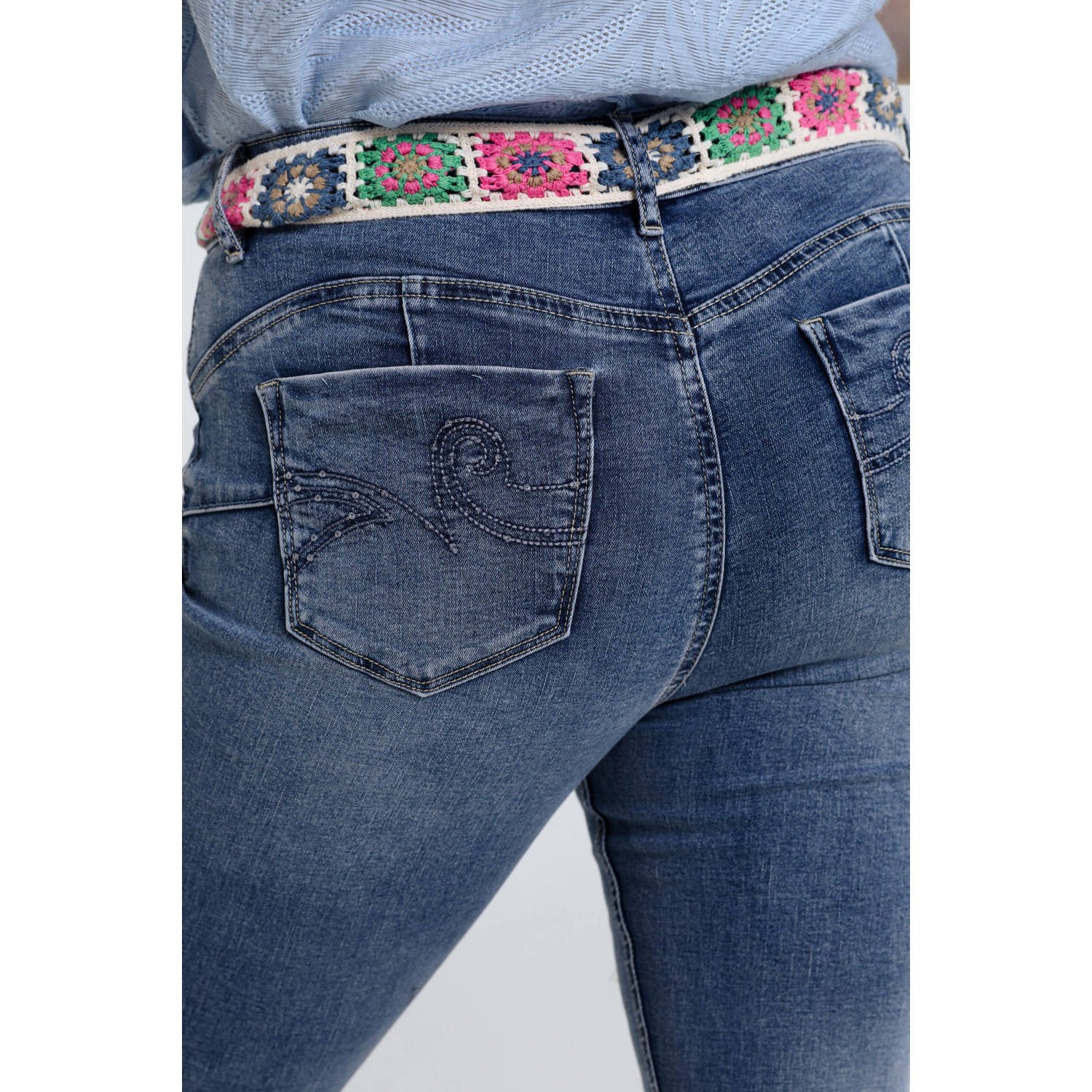 Cassis cropped capri jeans dark blue denim