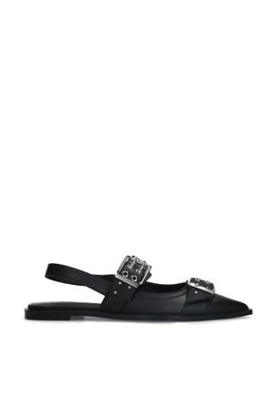 slingback loafers zwart