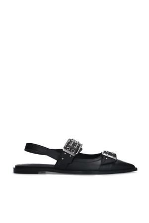 slingback loafers zwart