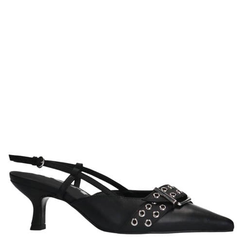 Sacha leren slingback pumps zwart afbeelding