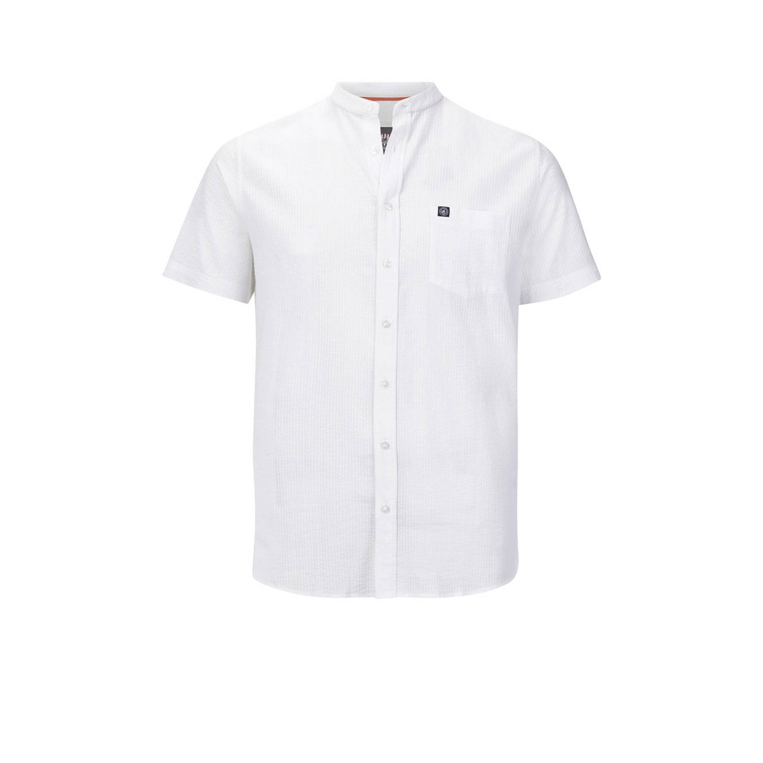 Jan Vanderstorm +FIT Collectie loose fit overhemd ALBART Plus Size met logo wit