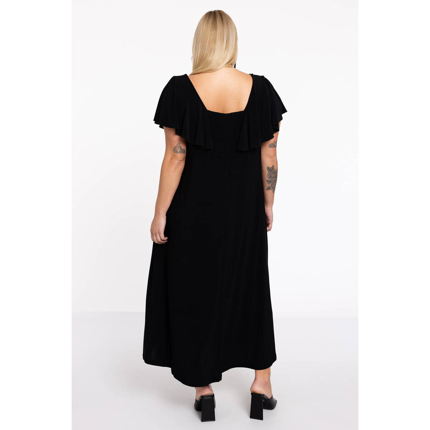 Yoek maxi jurk DOLCE zwart