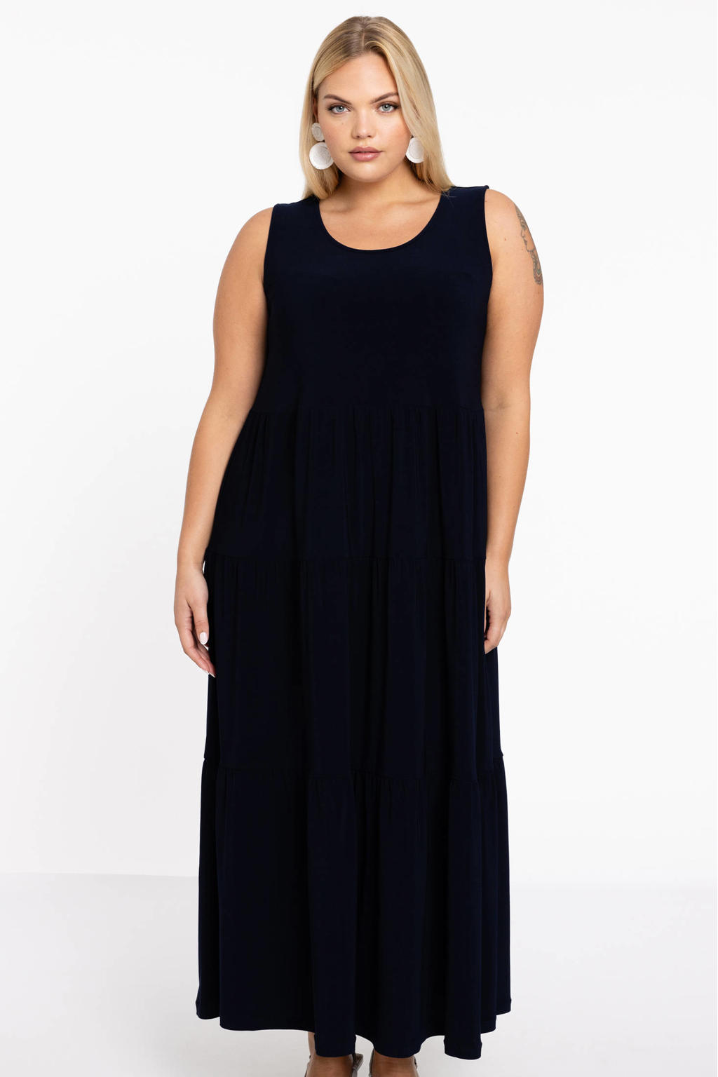 YOEK maxi A-lijn jurk DOLCE donkerblauw