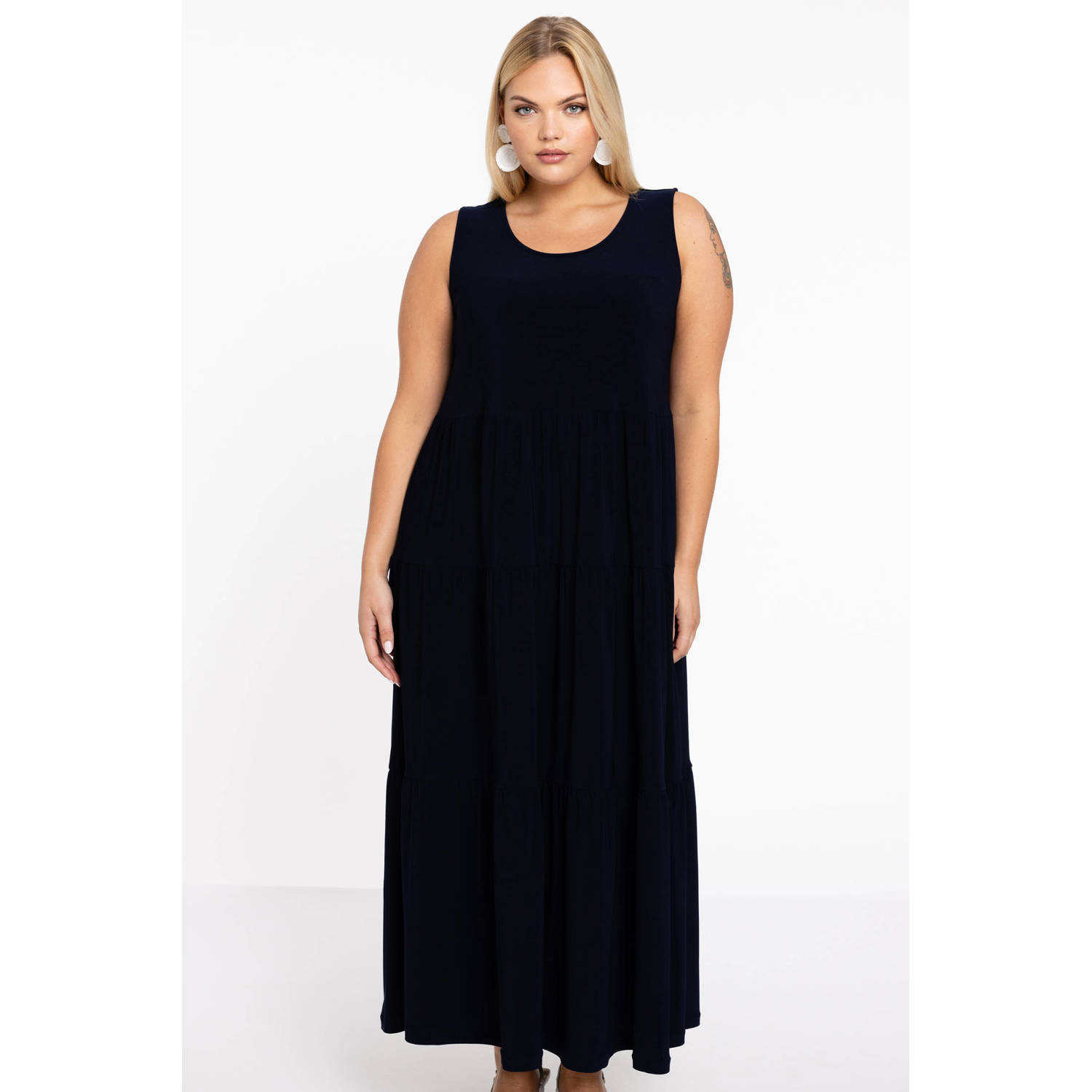 YOEK maxi A-lijn jurk DOLCE donkerblauw
