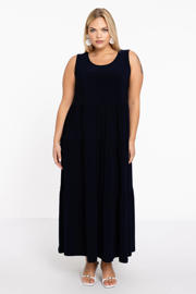 thumbnail: YOEK maxi A-lijn jurk DOLCE donkerblauw