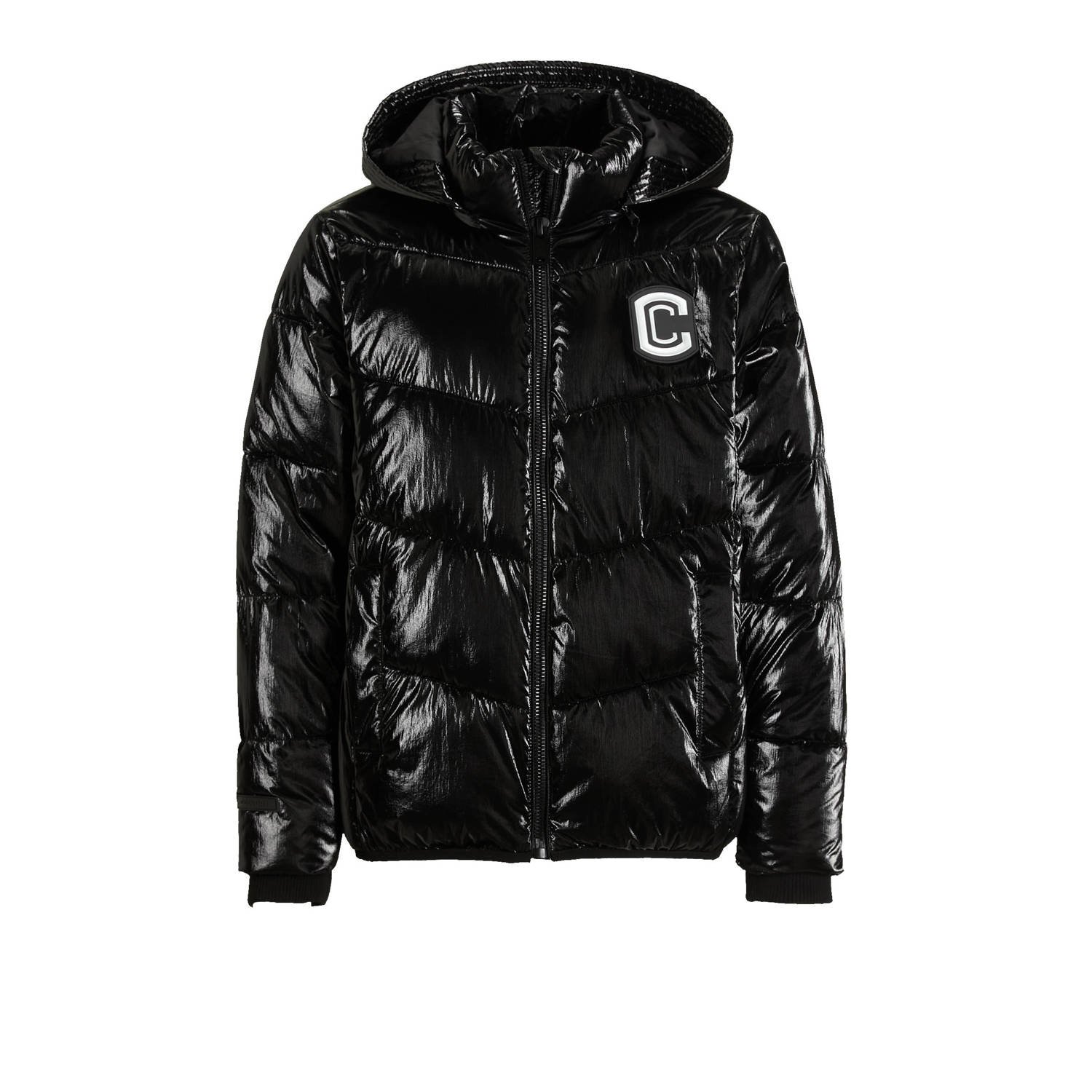 Coolcat Puffer Winterjas Juna Metallic Zwart