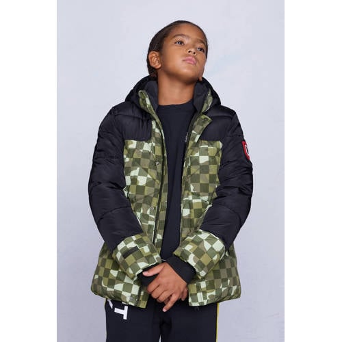 Coolcat Puffer Winterjas Josh Colourblock Camouflage afbeelding