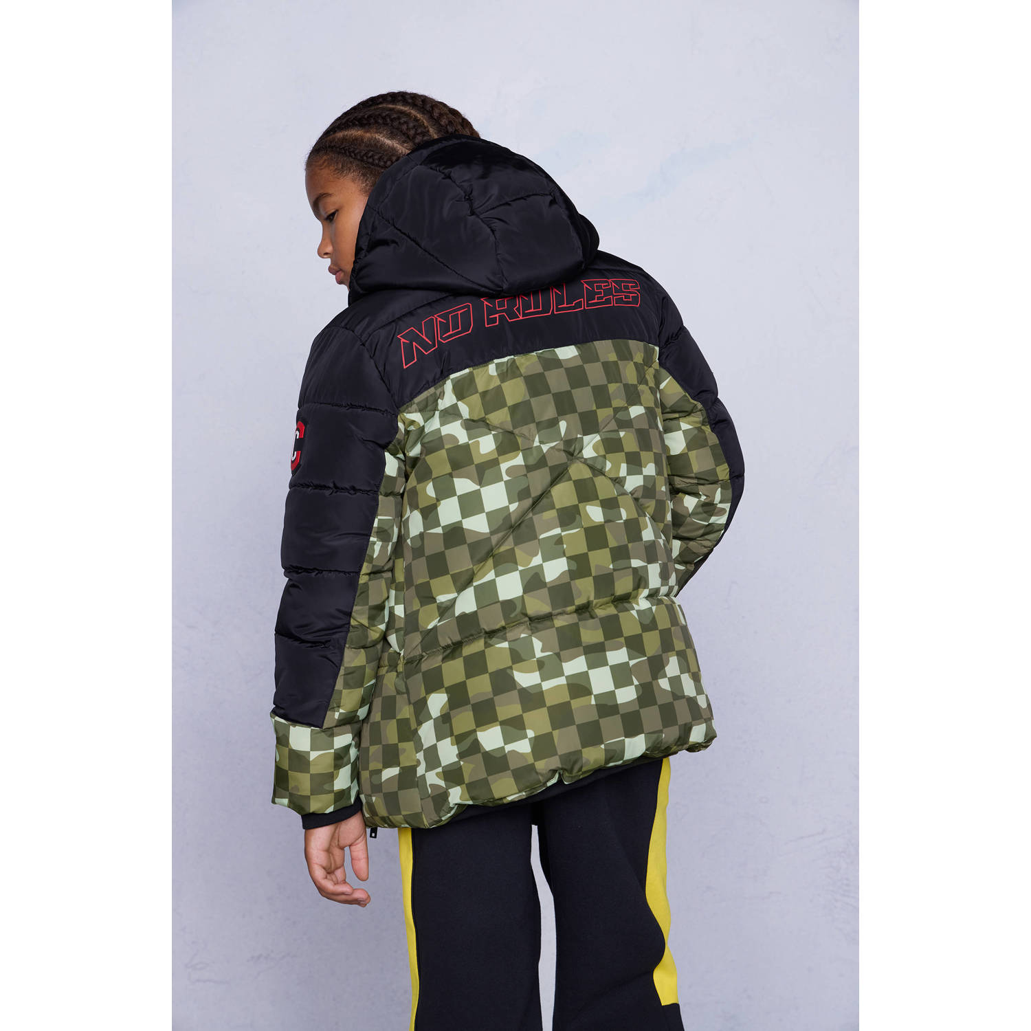 Coolcat Puffer Winterjas Josh Colourblock Camouflage