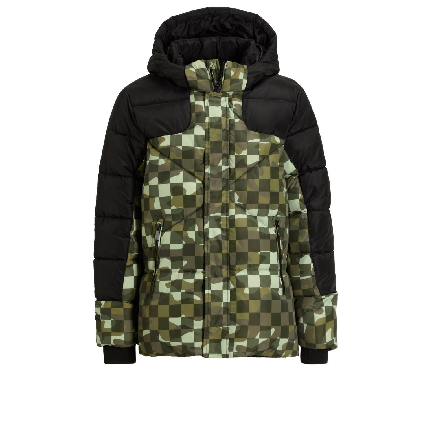 Coolcat Puffer Winterjas Josh Colourblock Camouflage