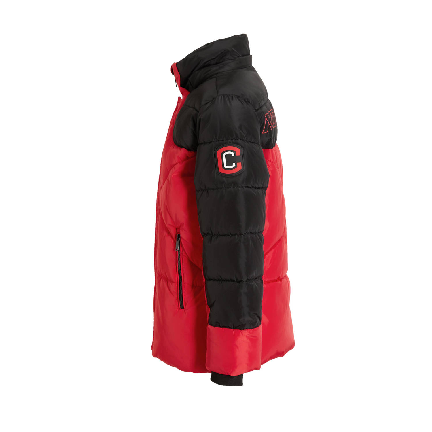Coolcat Puffer Winterjas Josh Colourblock Rood