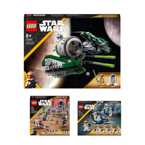 Wehkamp LEGO Star Wars Yoda's Jedi Starfighter 75360 + 332nd Ahsoka's Clone Trooper Battle Pack 75359 + Clone Trooper 75372 & Ba... aanbieding