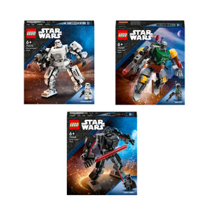 Wehkamp LEGO Star Wars Stormtrooper Mecha 75370 + Boba Fett mecha 75369 + Darth Vader mecha 75368 aanbieding