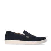thumbnail: Donkerblauwe heren Manfield suède loafers met effen