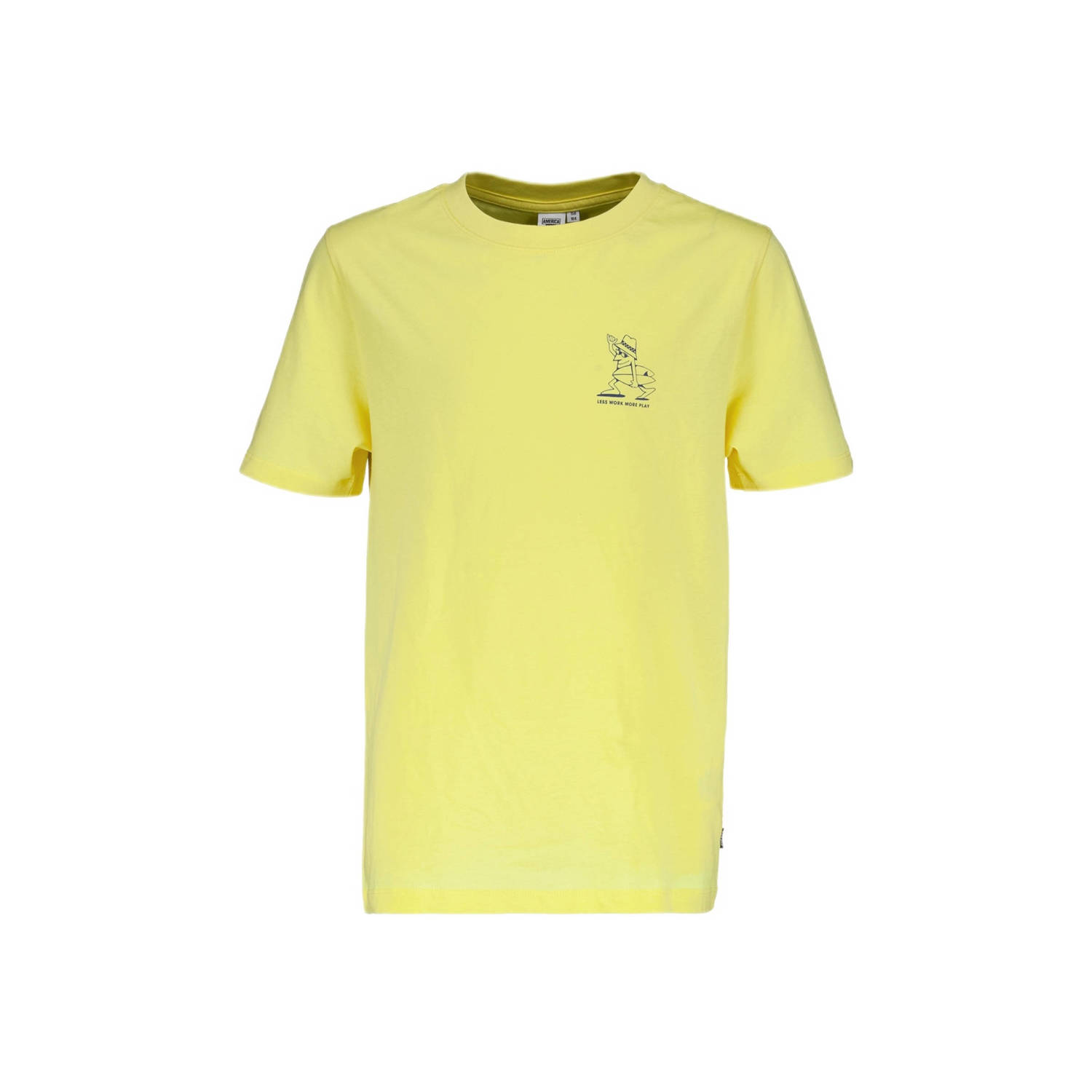 America Today T-shirt met backprint geel