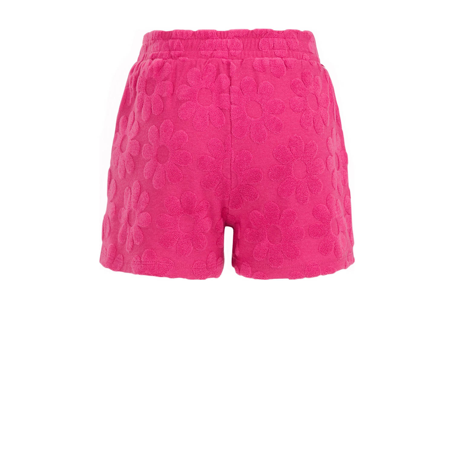 WE Fashion gebloemde sweatshort intense pink