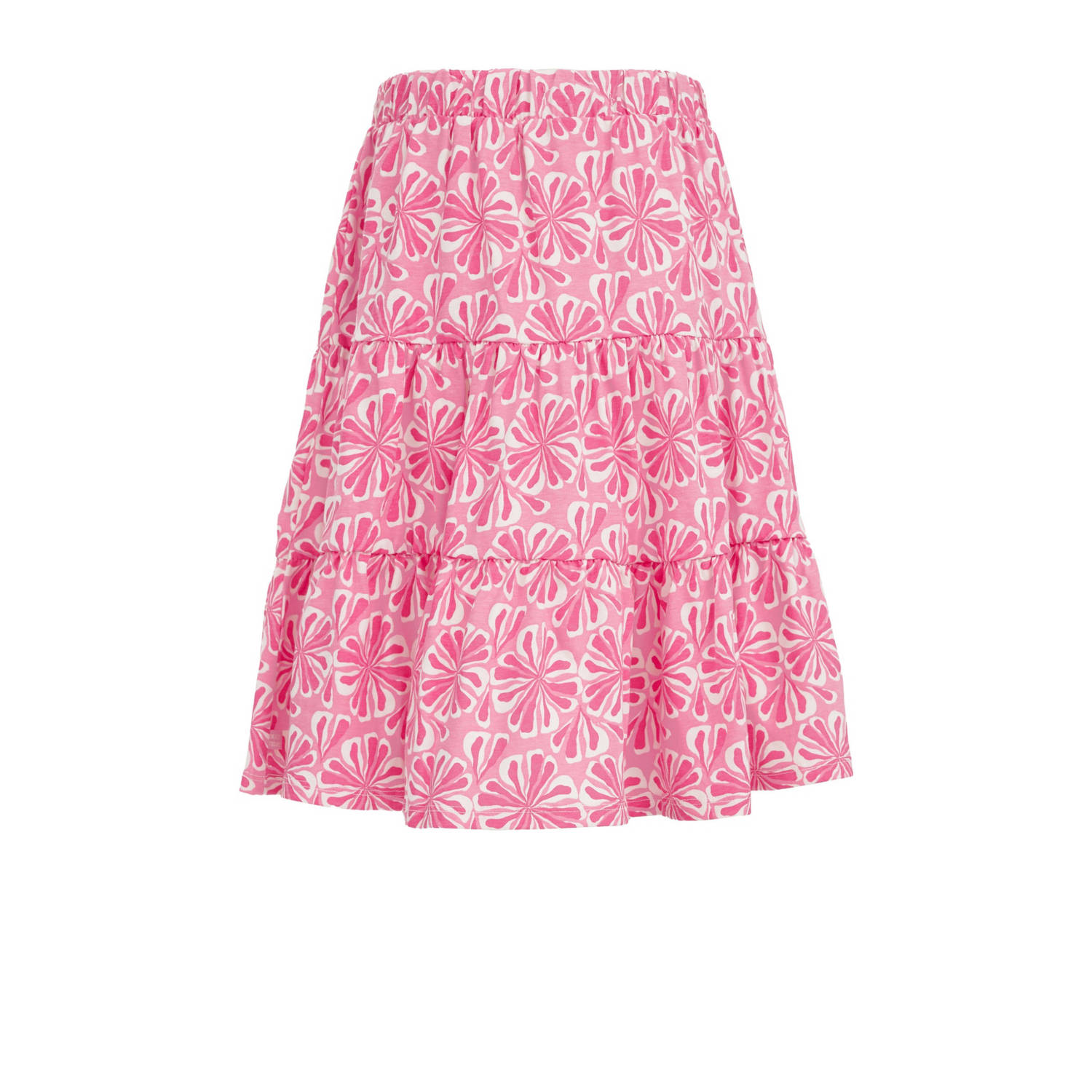 WE Fashion gebloemde rok roze wit