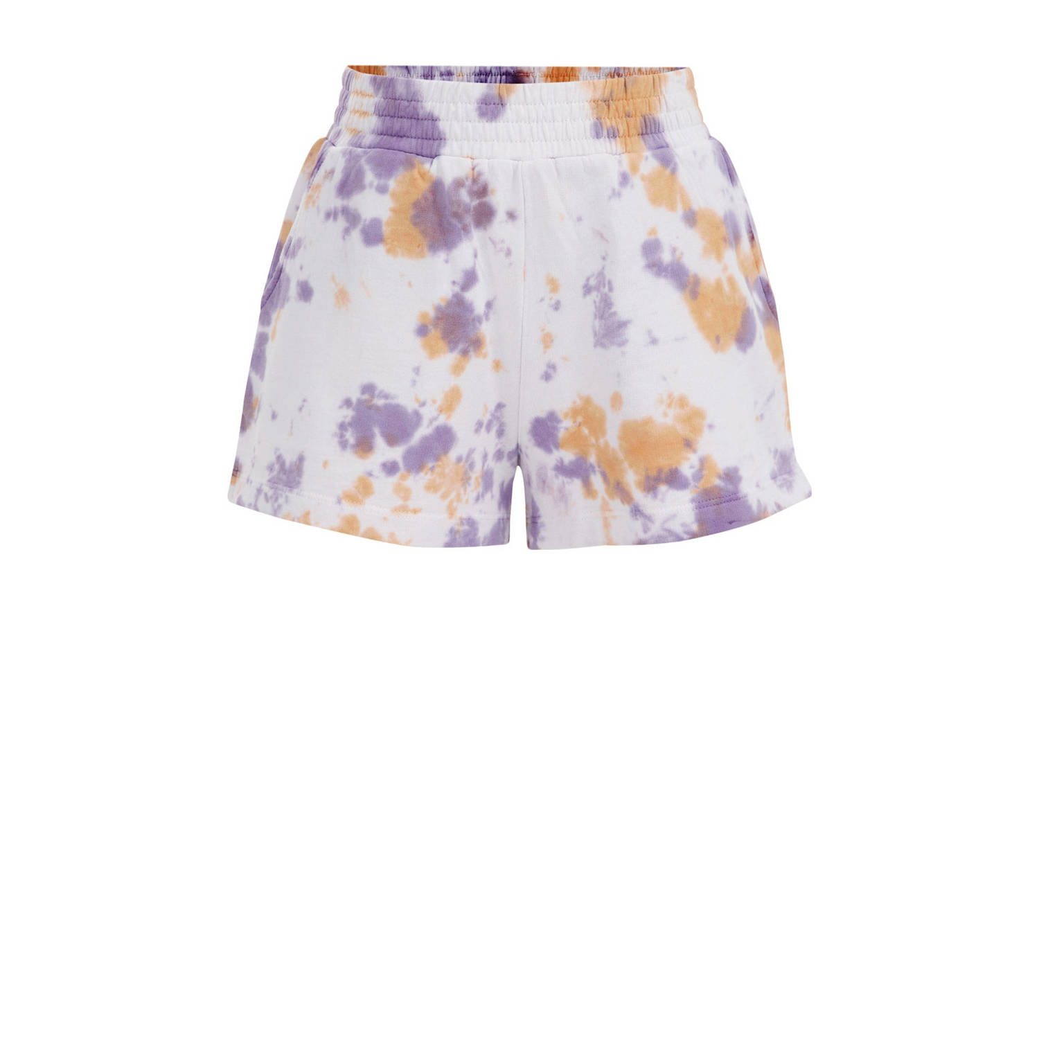 WE Fashion tie-dye sweatshort wit paars oranje Korte broek Multi Meisjes Katoen 110 116