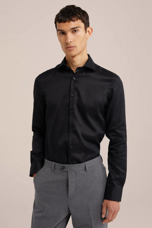 slim fit overhemd black