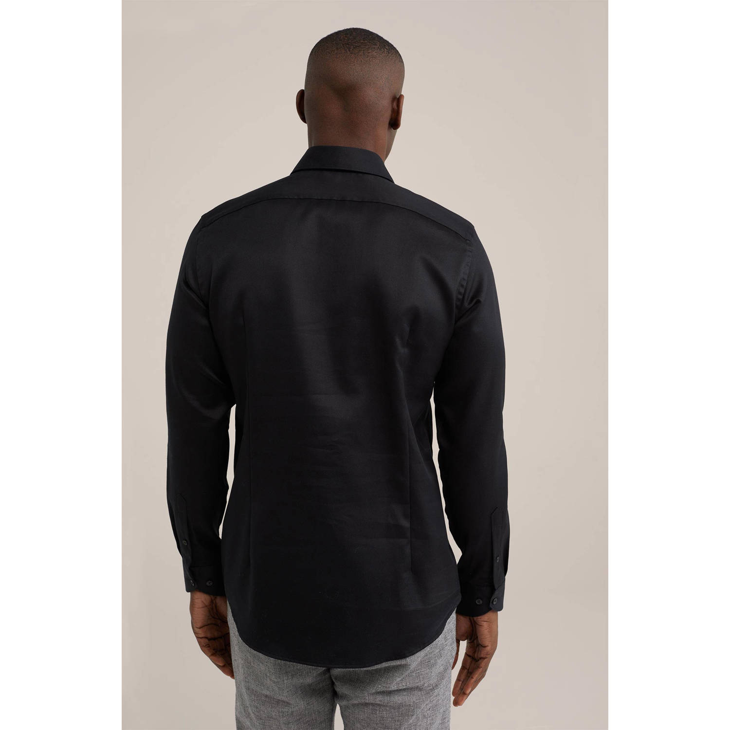 WE Fashion slim fit overhemd black