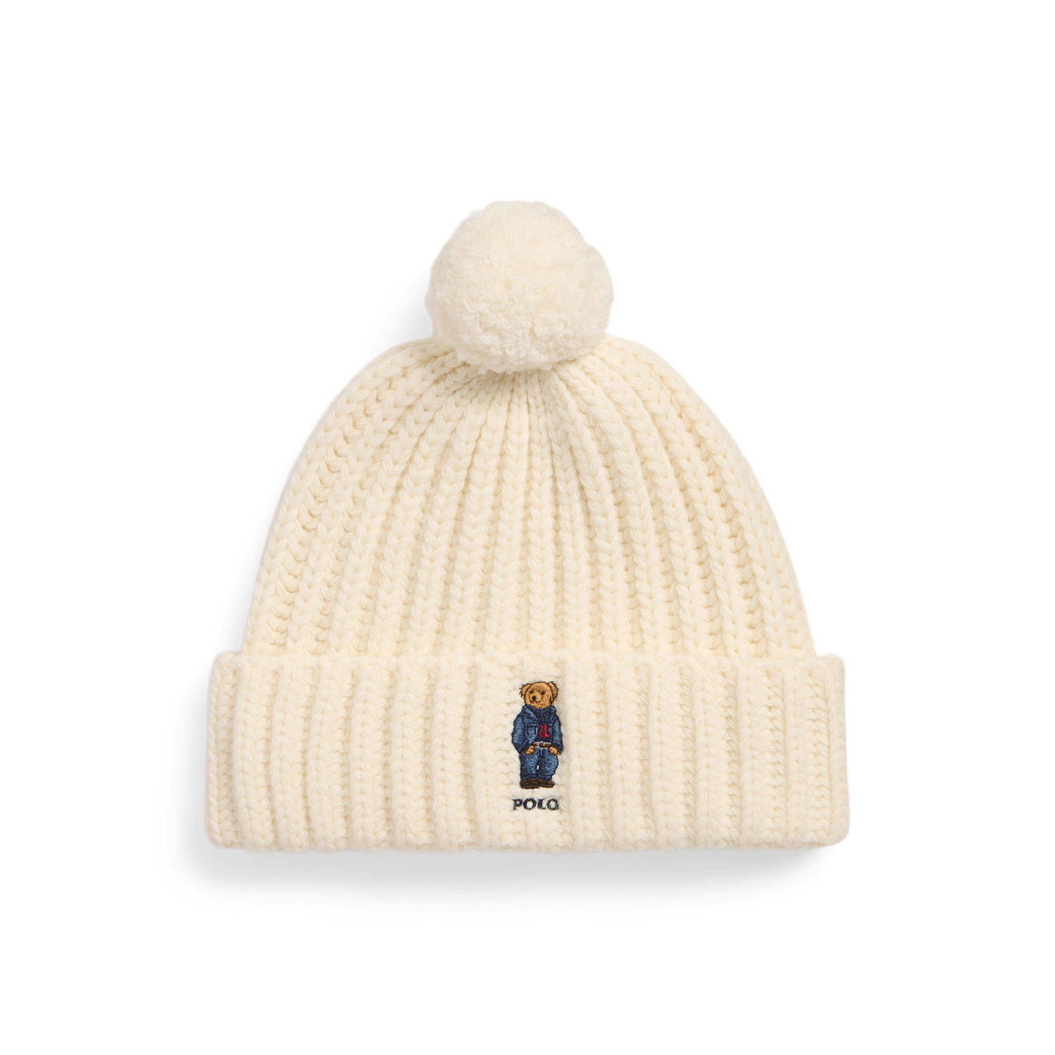 Ralph Lauren Polo Bear Beanie LUE Roomwit White Unisex