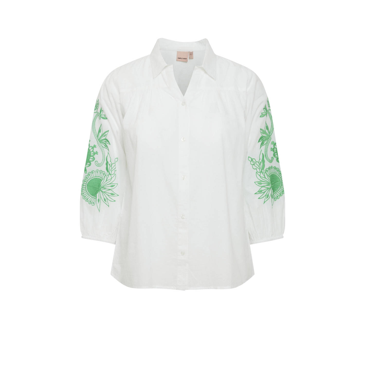 Simple Wish blouse SWALORA wit groen