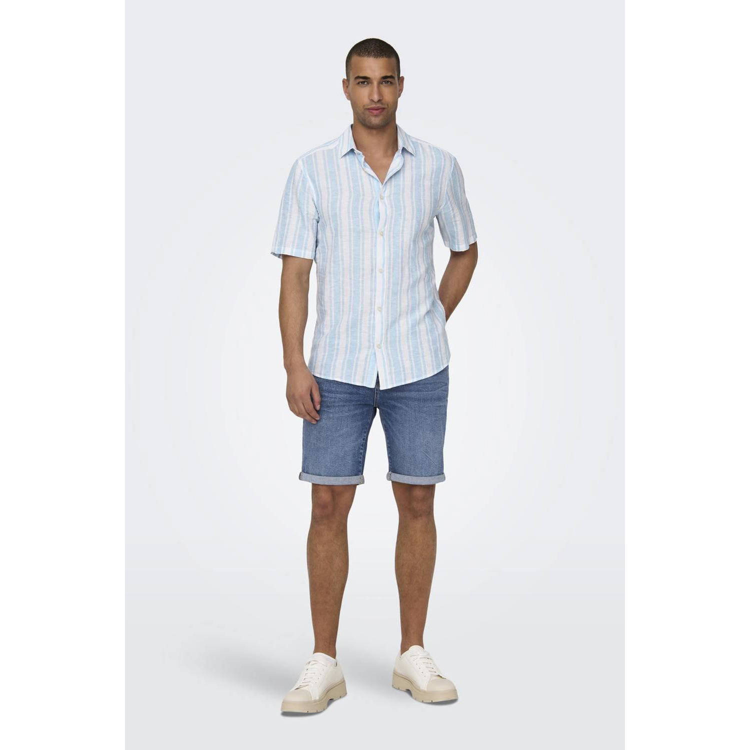 ONLY & SONS regular fit short ONSPLY light blue denim