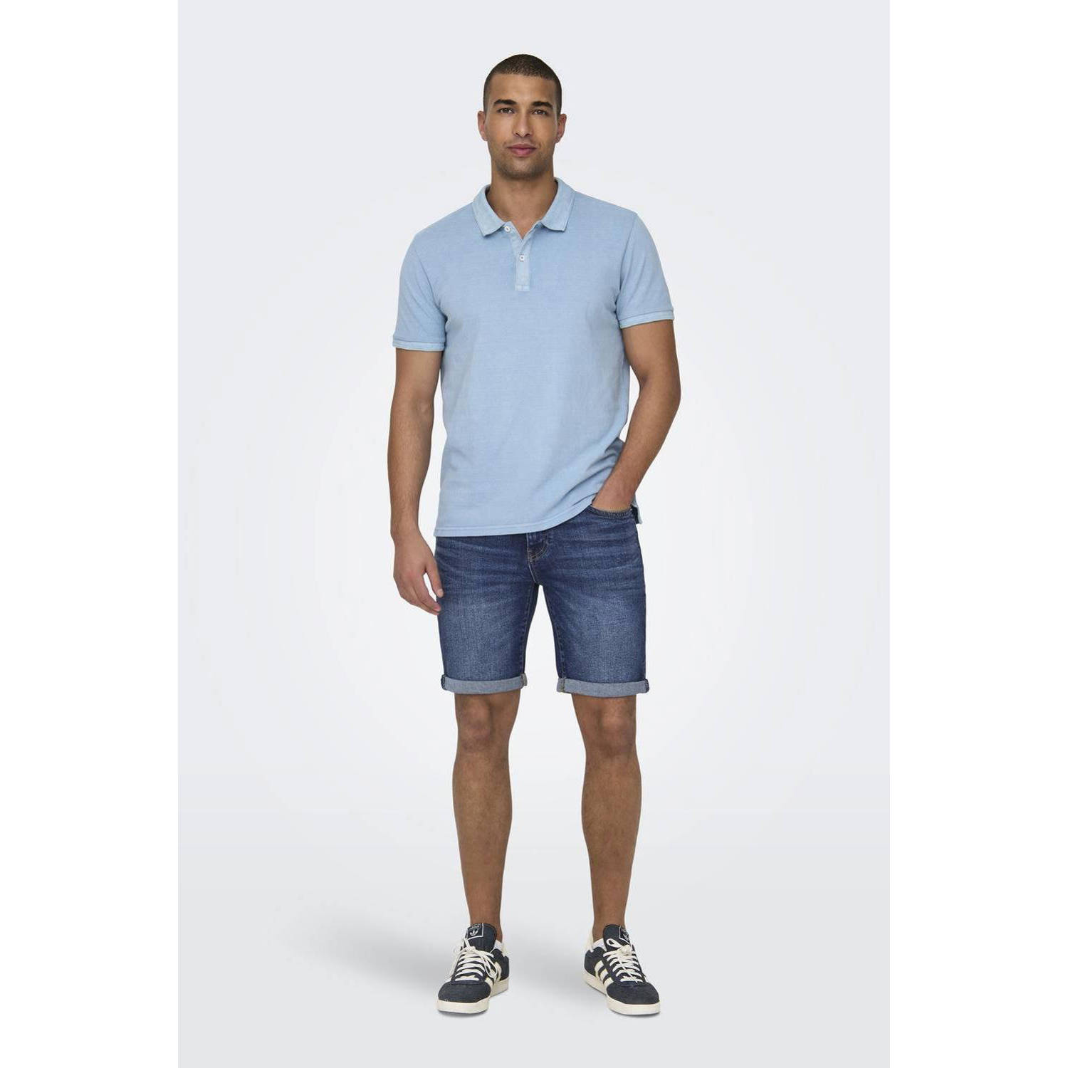 ONLY & SONS regular fit short ONSPLY dark blue denim