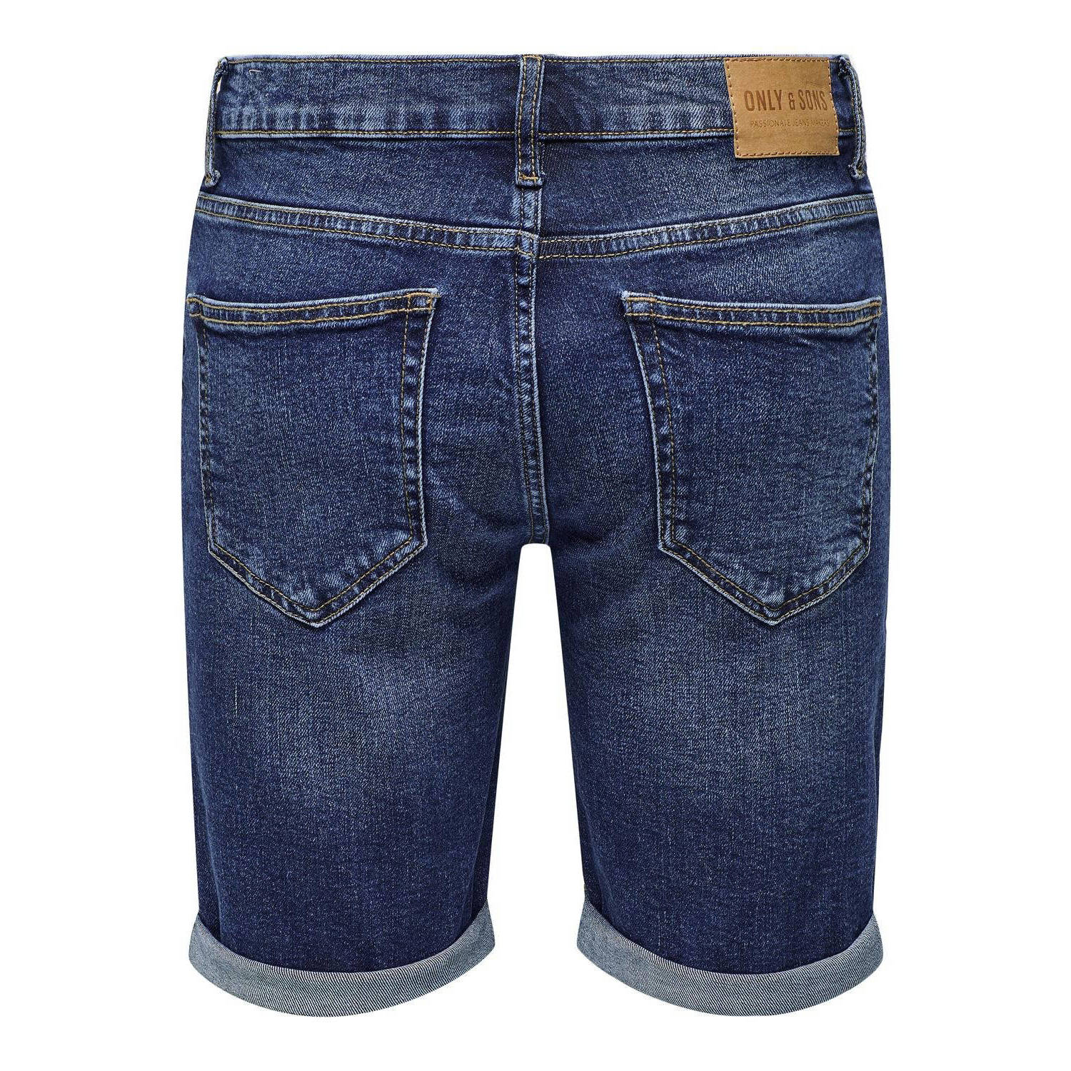 ONLY & SONS regular fit short ONSPLY dark blue denim