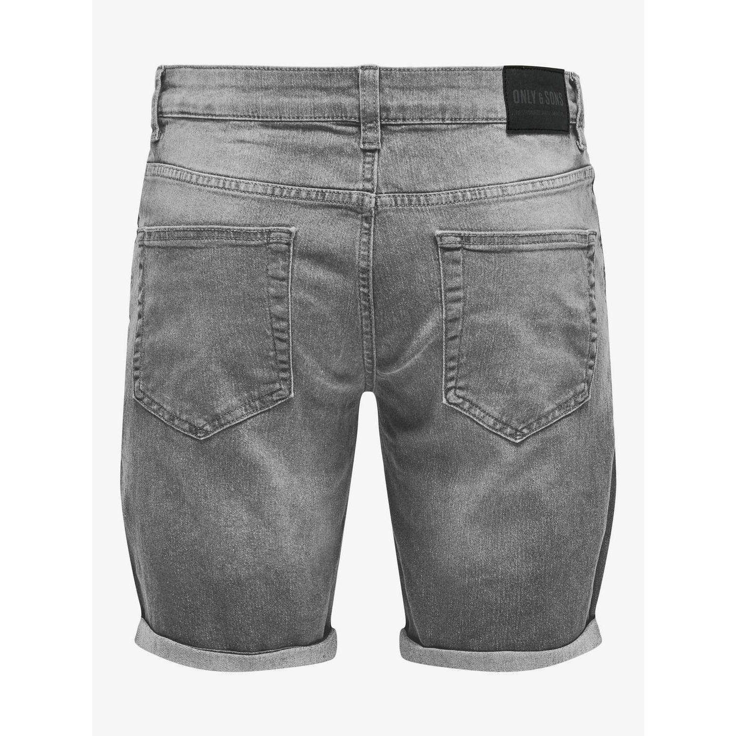 ONLY & SONS slim fit short ONSPLY grijs 9425