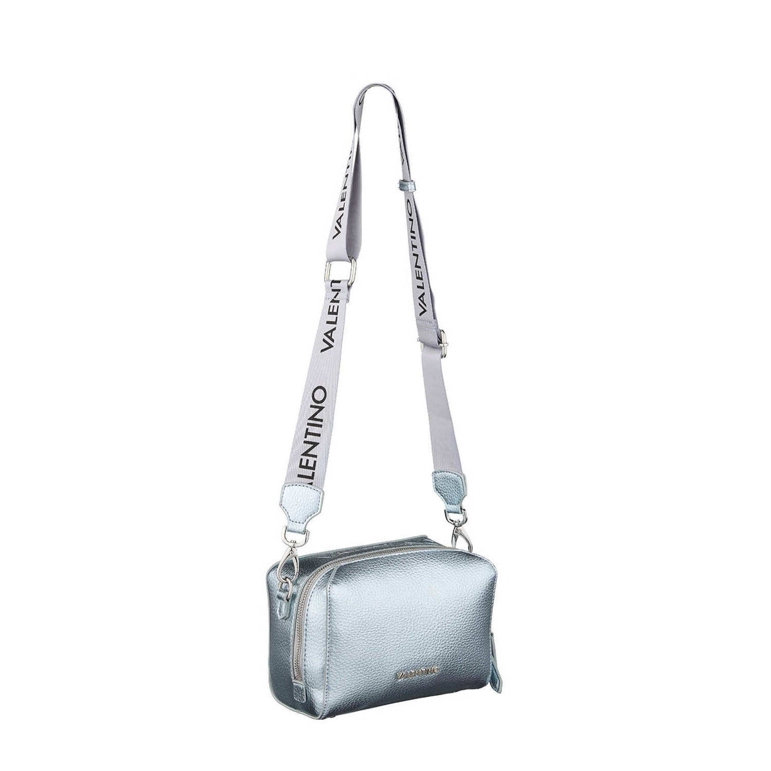 Valentino Bags metallic crossbody tas Pattie lichtblauw