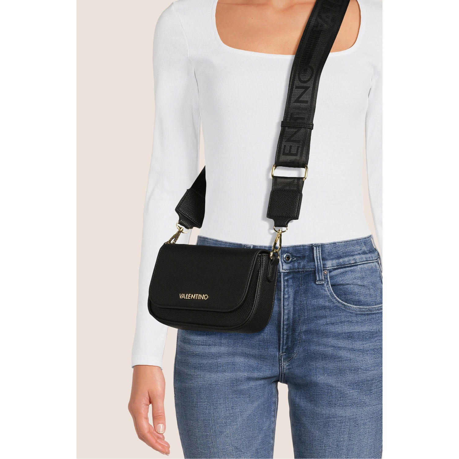 Valentino by Mario Valentino Elegante Miramar Flap Bag voor dames Black Dames