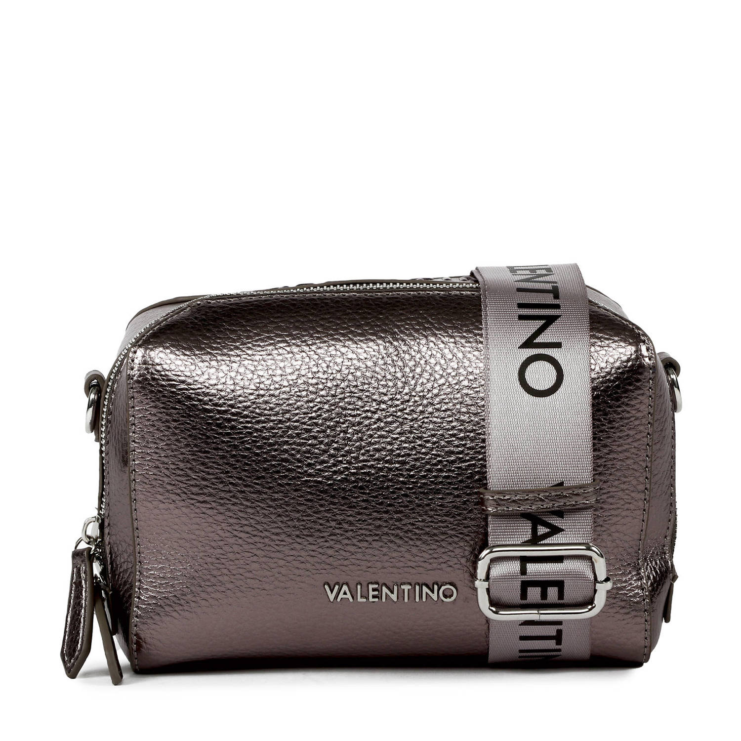 Valentino by Mario Valentino Metallic Lady Synthetische Crossbody Tas Gray Dames