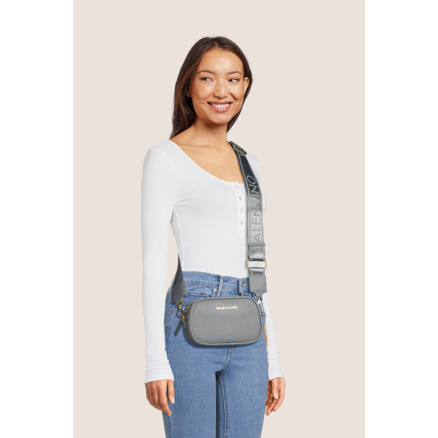 Valentino by Mario Valentino Miramar Schoudertas Avio Gray Dames