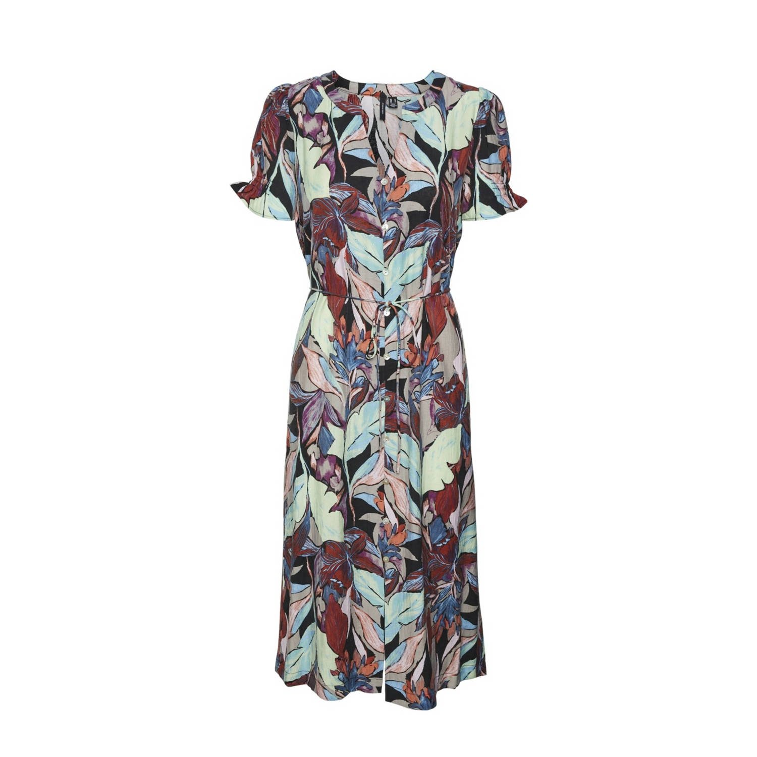VERO MODA jurk VMMAJA met all over print en ceintuur multi