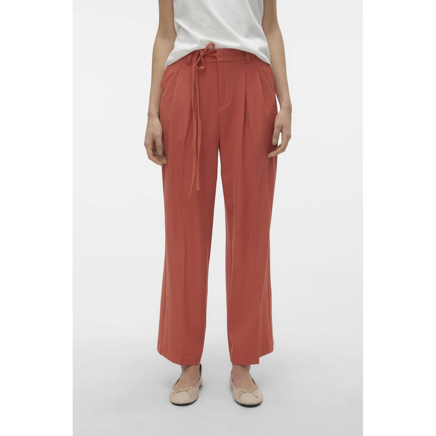 VERO MODA regular fit broek oranje