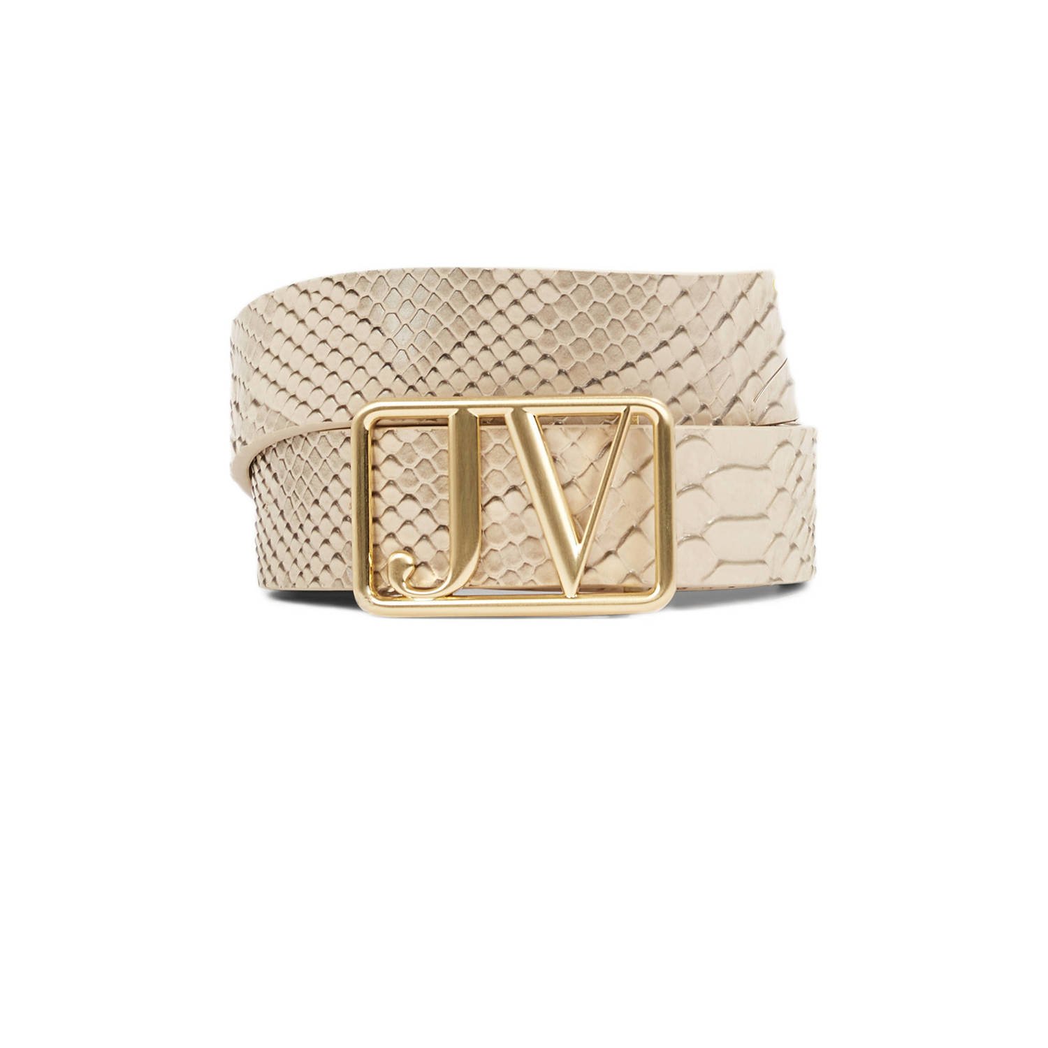 JOSH V riem met slangenprint Perri beige