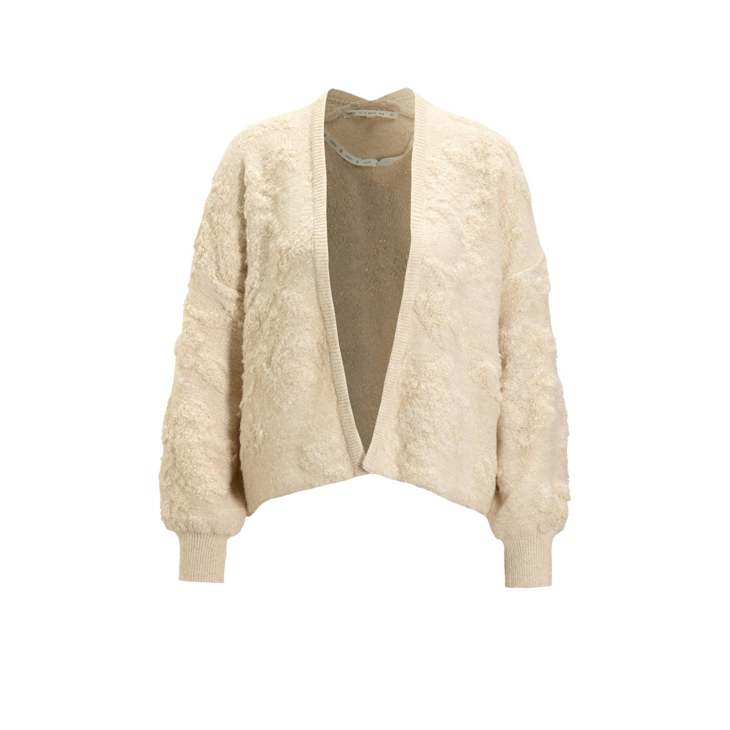 Zusss vest met wol en jacquard crème