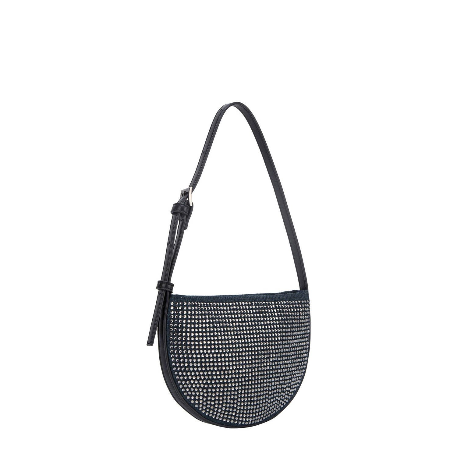 HVISK crossbody tas met strass Halo donkerblauw