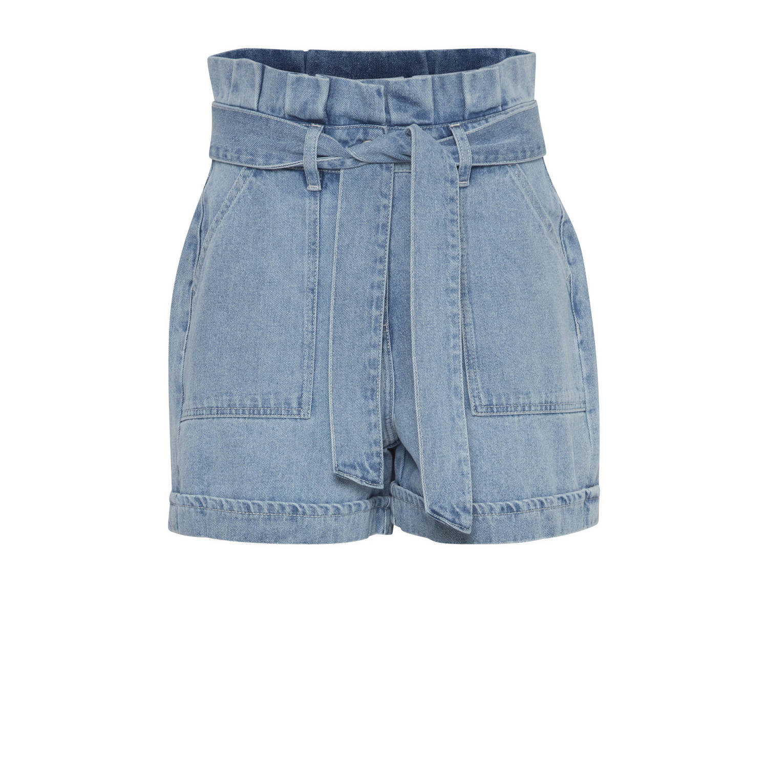 B.Young high waist wide leg short BYKATO light blue denim