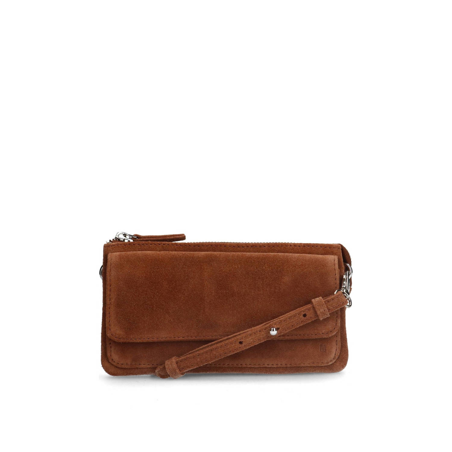 Manfield suede clutch bruin