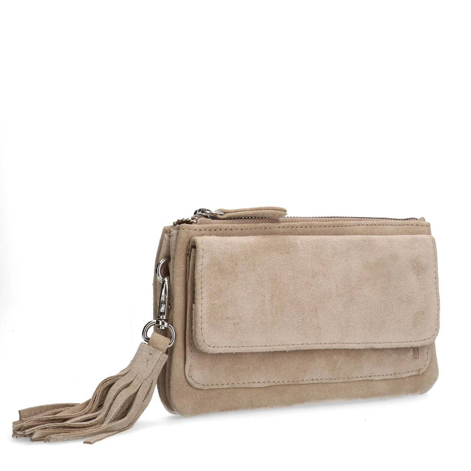 Manfield suede clutch beige