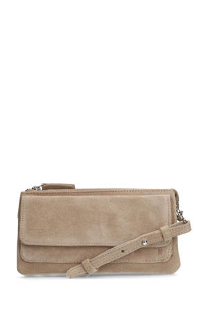 suede clutch beige
