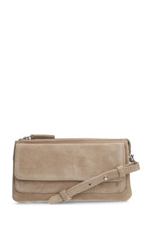 suede clutch beige