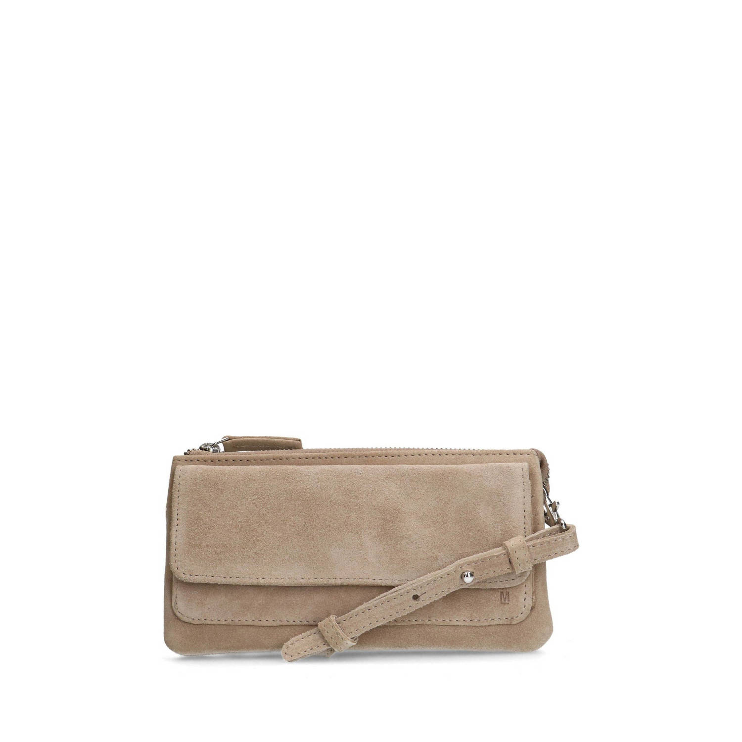 Manfield suede clutch beige