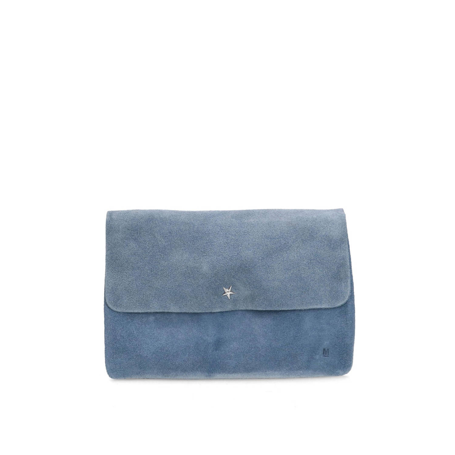 Manfield suede crossbody tas blauw