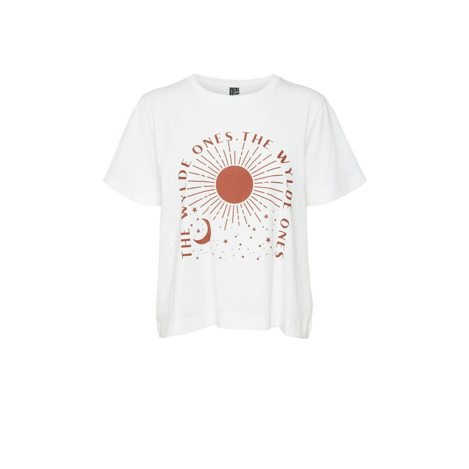 VERO MODA De Huismuts x Wehkamp T-shirt VMMETTE met printopdruk ecru