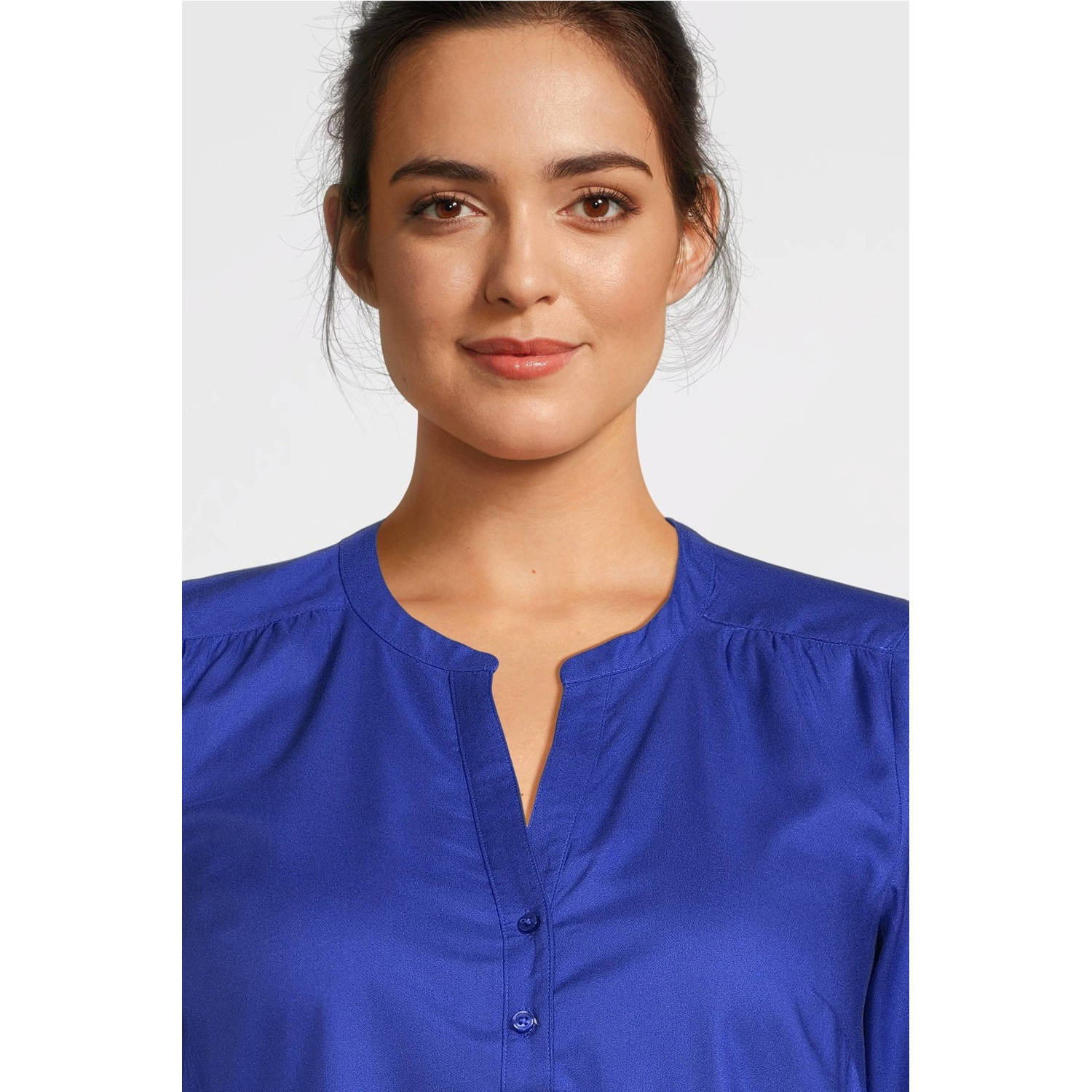 GREAT LOOKS blouse met V-hals blauw