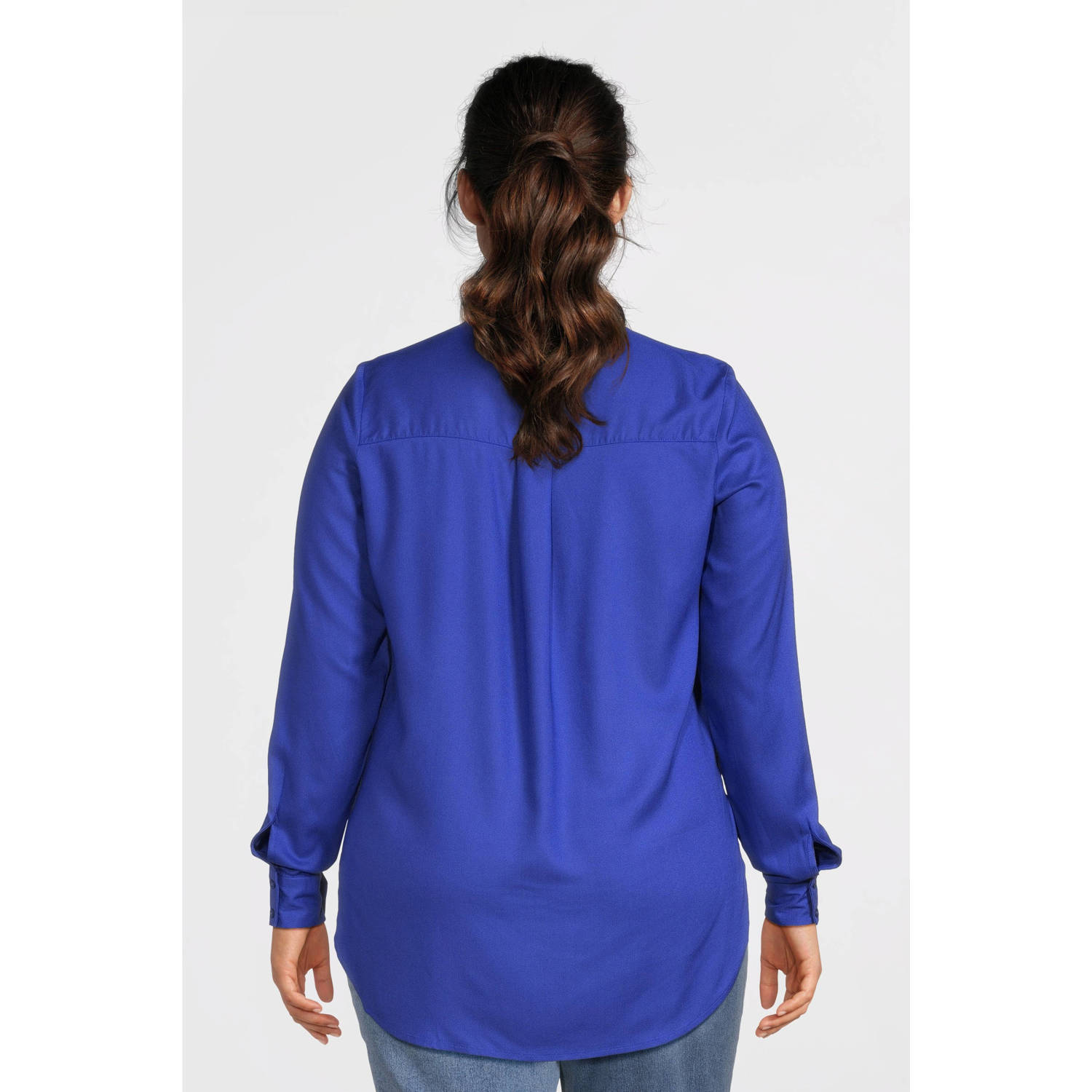 GREAT LOOKS blouse met V-hals blauw