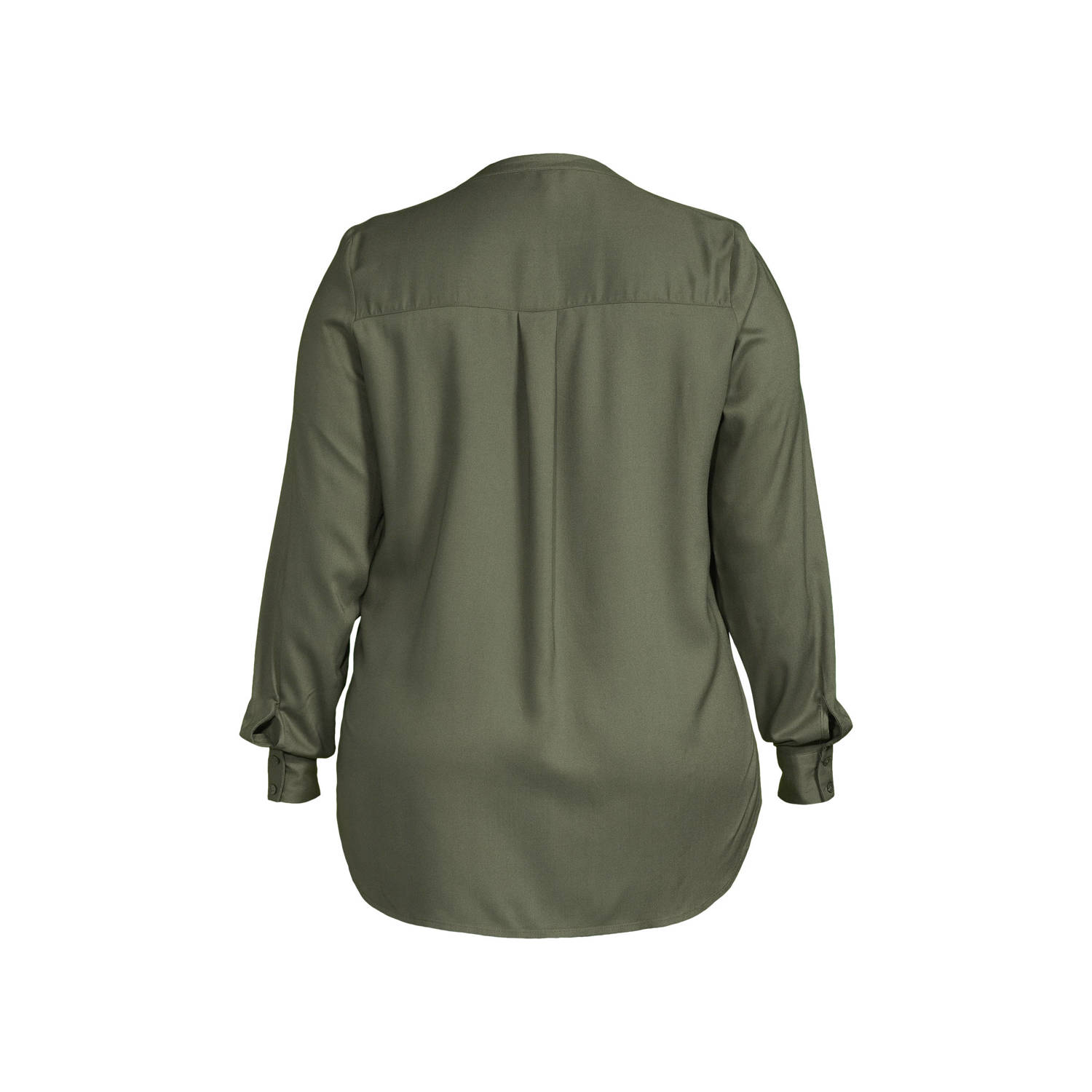 GREAT LOOKS blouse met V-hals khaki