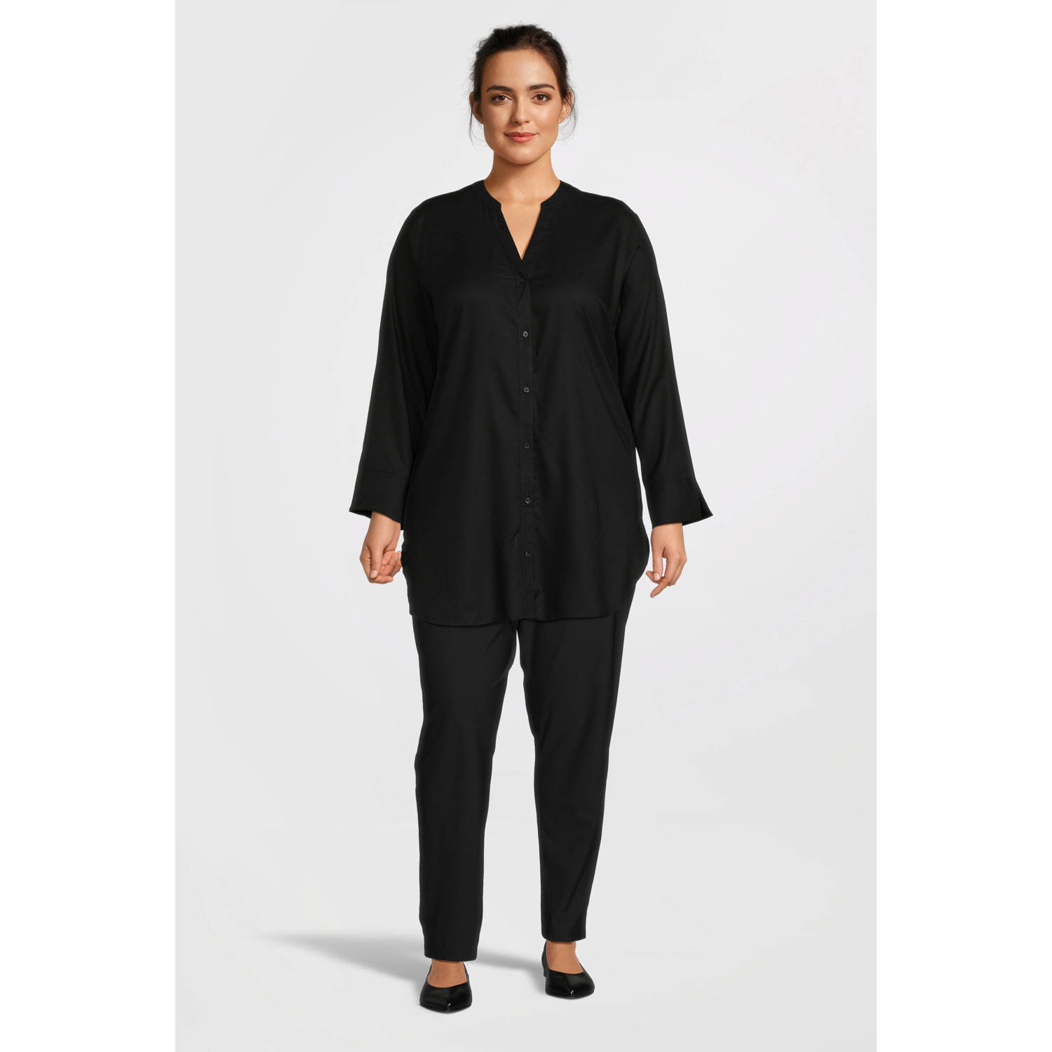 GREAT LOOKS lange blouse zwart